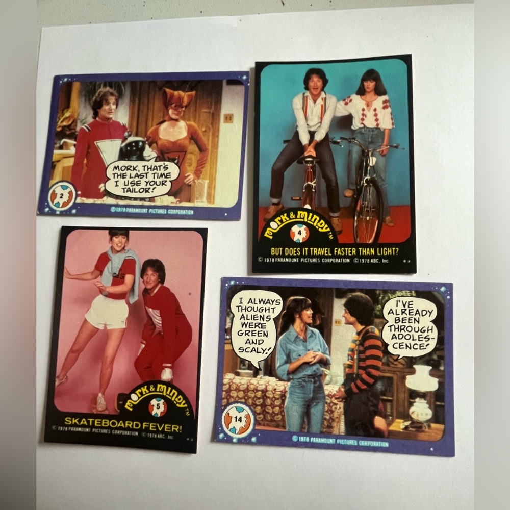 Mork+Mindy 1978 trading cards 20 random cards Will sell each at $2.00 or all $35
